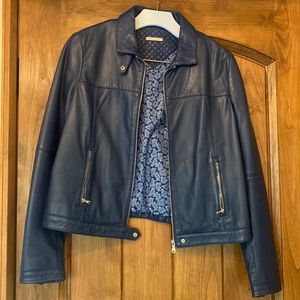 Massimo Dutti NAVY leather jacket